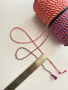 Cordon tressé rond de 3 mm, multicolore, brillant, doux, en polyester torsadé à 3 brins, pour bracelet DIY, collier, décoration - Product Image 3