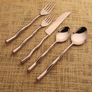 Sidney Stainless Steel Flatware set of 5 pieces with <b>gift</b> <b>box</b> Matte Gold Flatware Set of 5 Pieces Minimalist Design - Product Image 5
