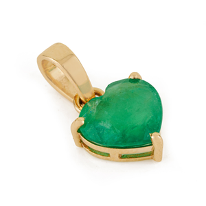 Good Quality Best Price Minimal Natural <b>Emerald</b> Heart Shape <b>Pendant</b> Latest Design 14K Solid Yellow Gold May Birthstone Jewelry - Product Image 3