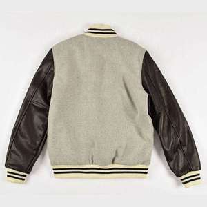 Custom Baseball Jacket Wool and Leather Sleeves in Black for Men / American Football Jacket - Product Image 5