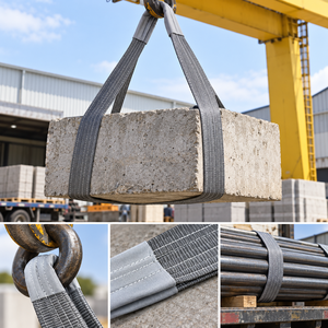 Eslinga de Elevación Plana de 4 Toneladas, 100 mm × 5 m, Poliéster Industrial Reforzado, Construcción con Ojales, Fabricante Experimentado, OEM Disponible - Product Image 2