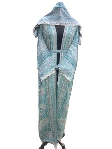 Vestido Abaya para Mujer, Abierto por Delante, Material Pashmina, Diseño Paisley, Corte Holgado y Modesto, Estilo de Oriente Medio, Ropa para Oración del Eid de Verano - Product Image 1