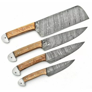 Juego de cuchillos de chef profesionales de acero de Damasco, cuchillos de cocina con filo serrado, juego de cuchillos para diestros - Product Image 2