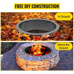 42-Inch Outer & 36-Inch Inner Diameter Fire Pit <b>Ring</b> 3.0mm <b>Thick</b> Solid Steel Insert Heavy Duty DIY Liner for Camp Fire Pits - Product Image 3