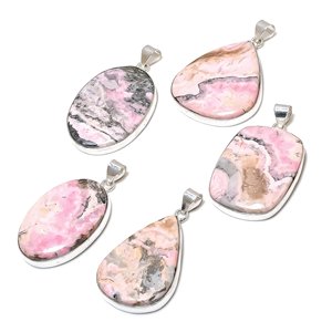 Lot en gros de colliers pendentifs faits main en rhodonite, tendance pour femmes, pour fiançailles, mariage, anniversaire - Product Image 3