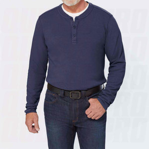 Camiseta Henley Premium de Manga Larga para Hombre, 100% Algodón, con Logotipo Personalizado, Camiseta Lisa Transpirable, Suave, Casual, Ajustada, Duradera - Product Image 4