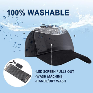 Casquette de baseball programmable à LED avec contrôle par application Bluetooth, affichage de messages défilants, chapeau lumineux pour les fêtes et les cadeaux - Product Image 4
