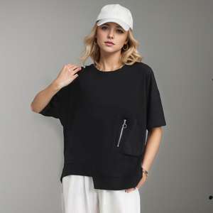 Women's 100% Knitted Cotton TShirt Casual Eco-Friendly Regular Fit Short Sleeve Printed Anti-Pilling Logo Sequin 160 GSM - Product Image 6