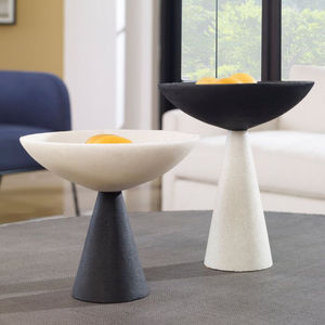 Centre de table de luxe en métal de qualité supérieure, bicolore blanc et noir, pour servir des aliments, bols de luxe, articles de cuisine - Product Image 1
