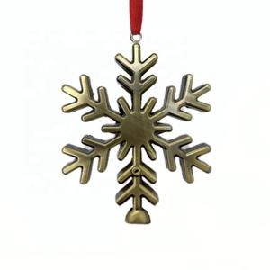 Décoration de Noël et du Nouvel An de qualité supérieure, unique, en métal, renne volant, bonhomme de neige, flocon de neige, ornement d'arbre à 3 couches, vente en gros - Product Image 4