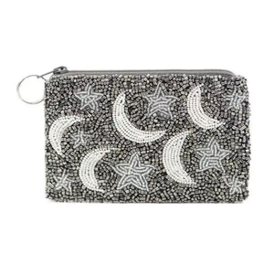 Monedero Clásico Hecho a Mano Personalizable con Bordado de Cuentas, Patrón de Dibujos Animados, Bolsa Gris con Cuentas de Vidrio, Cartera, Llavero y Cremallera - Product Image 1