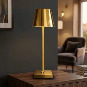 Portable USB <b>Rechargeable</b> Touch Dimming Modern Metal Bedroom Cordless LED Desk <b>Table</b> <b>Lamp</b> - Product Image 3