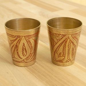 Vaso Étnico de Latón Hecho a Mano con Grabado Detallado, Estilo Vintage, para Decoración del Hogar, Cocina, Regalo o Uso Diario - Product Image 3