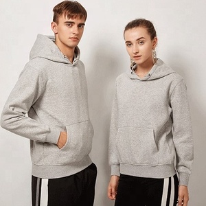 Alta calidad 390gsm 100% algodón Interlock DOBLE TEJIDO Polar forro polar Unisex esencial sólido pulóver sudaderas con capucha para hombres y mujeres - Product Image 5