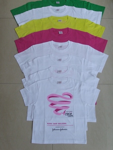 T-shirt unisexe en coton Race for Cure, col rond, manches courtes, écologique, respirant, blanc, logo rose, promotionnel, pour événements de marche et de course - Product Image 1