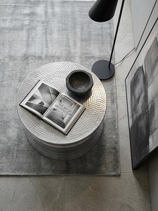 Mesa de Centro Redonda Moderna de Aluminio para el Hogar, 60 cm de Diámetro, Diseño Industrial, Mueble de Metal Hecho a Mano para Sala de Estar - Product Image 6