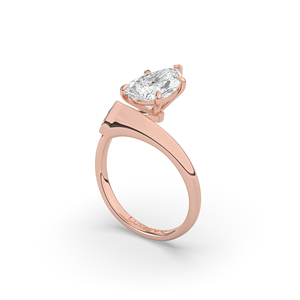 Anillo de Compromiso de Lujo con Diamante Cultivado en Laboratorio de Corte Pera de 2.70 Quilates, Oro de 14K/10K, Diseño Único, Ligero, Regalo de Joyería para Boda - Product Image 4