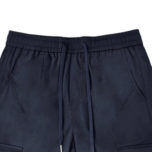 Mens Canvas Cotton Cargo <b>Jogger</b> Pants XL Elastic Waist Casual Outdoor Work Trousers Multi Pocket <b>Slim</b> Fit Navy Blue Streetwear - Product Image 6