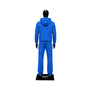 Blue Mens Tracksuit Set <b>Full</b> <b>Zip</b> <b>Hoodie</b> Straight Leg Sweatpants Casual Sportswear Plain Jogging Suit Wholesale Custom Casual Out - Product Image 2