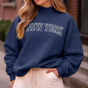 Pull molletonné doux et chaud pour femme, col montant, coupe décontractée, manches longues, couleur unie, écologique, pour l'automne/hiver, décontracté, confortable, élégant, pour tous les jours - Product Image 1