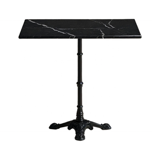 <span class=keywords><strong>Table</strong></span> de restaurant carrée avec plateau <span class=keywords><strong>en</strong></span> <span class=keywords><strong>marbre</strong></span> blanc <span class=keywords><strong>et</strong></span> base <span class=keywords><strong>en</strong></span> <span class=keywords><strong>fonte</strong></span> noire, <span class=keywords><strong>table</strong></span> de café, bistro, café commercial - Product Image 4