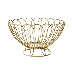 Fancy Rose Gold Metal Wire Fruit <b>Basket</b> Hollow Geometric Fruit Bowl for Kitchen Countertop & Dining <b>Table</b> Centerpiece Decoration - Product Image 4
