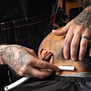 Rasoir à barbe professionnel en acier inoxydable à bord droit de haute qualité pour salon de coiffure et barbier - Product Image 5