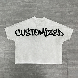 Camiseta Blanca Extra Grande de Algodón para Hombre con Logotipo SS Negro y Estampado de Dibujos Animados, Estilo Urbano, Manga Corta, Cuello Redondo, Corte Jersey - Product Image 3