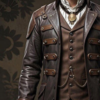 Chaqueta Steampunk de Cuero Marrón Hecha a Mano para Hombre, Estilo Gótico, Estilo Victoriano, Chaquetas de Cuero Hechas a Medida para Hombre