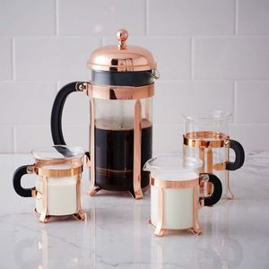 Cafetera francesa de vidrio, cafetera francesa de cobre, juego de cafetera francesa con émbolo, juego de preparación de café - Product Image 6