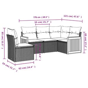 Conjunto de Sofás Negros para Jardín - Product Image 3