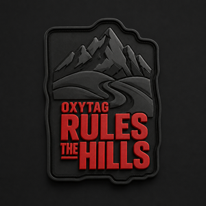 Patch en caoutchouc 3D gaufré Oxytag Rules The Hills, forme irrégulière, à coudre, personnalisable, prix de gros, OEM, patch 2026 - Product Image 2