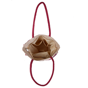 High Quality <b>Canvas</b> <b>Tote</b> Bag With Purple Floral Print Red Trim All Seasons Shopping Bag From India Available At Wholesale Price - Product Image 3