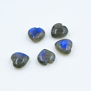 Cuentas de labradorita natural talladas en forma de corazón de 12 mm, piedra de labradorita de calidad premium para la fabricación de pulseras y joyería. - Product Image 2