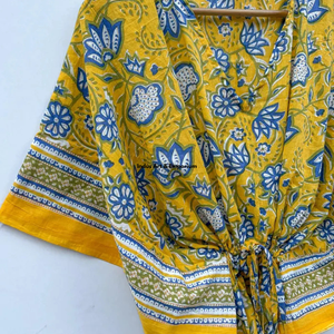 Wholesale Hand Block Printed Cotton <b>Kaftan</b> Block Printed Cotton <b>Beach</b> <b>Kaftan</b> Women Party Dress Wear Night Maxi Dress - Product Image 5