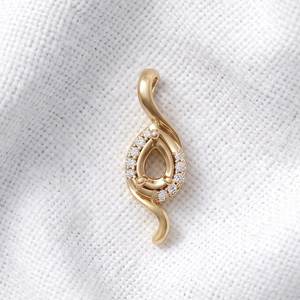 925 Sterling Silver 18K Gold Plated 5x7mm <b>Emerald</b> Cut Semi Mount Necklace Pre Notched 4 Prong Gemstone Setting Blank Opp Bag - Product Image 4