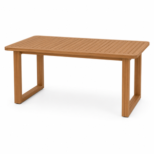 Table à manger rectangulaire en bois moderne, écologique et durable, design minimaliste en bois massif, meuble stable pour la salle à manger - Product Image 2