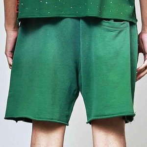 Ensembles chemises et shorts pour hommes, personnalisés avec logo imprimé, effet délavé, vert, pour streetwear, vêtements d'été pour hommes, respirants - Product Image 6