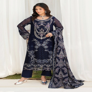 <b>Kurti</b> Set for Women Embroidered Kurta Women Chiffon Traditional Loose Fit Ankle-Length Wedding Wear Pakistan Islamic Dress - Product Image 6