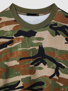 เสื้อยืดโอเวอร์ไซส์ลายพรางผู้ชาย ผ้าฝ้าย 100% ขายดี ทรงหลวม ไหล่ตก ผ้าถักหนา 240 GSM รับผลิตตามสั่งพร้อมโลโก้ OEM ขายส่ง - Product Image 6