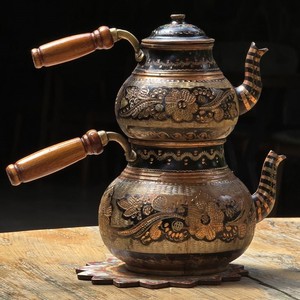 Decorative Brass <b>Tea</b> Kettle Handcrafted Traditional Coffee Serving Pot for Hotel Restaurant Home Decor <b>Gift</b> Purpose India - Product Image 2