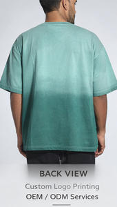 Camiseta de punto de algodón 100% de dos tonos, 280g, cuello redondo, estampada con serigrafía, estilo urbano, transpirable, de secado rápido, corte regular, al por mayor - Product Image 2