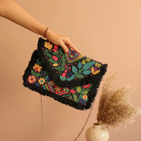 Dompet Clutch Bordir India Buatan Tangan Berkualitas Tinggi Wanita Mewah Mode Etnik Tas Pesta Pernikahan Dekorasi Cermin Berhias Manik-manik