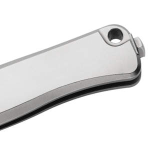 Couteaux pliants gris argenté avec manche métallique lisse, lame finition satinée, clip ceinture pour le camping, la randonnée et le transport quotidien - Product Image 3