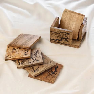 Customized Logo Modern Eco-Friendly Gift Heat Transfer Square Wooden Tea Coaster - Product Image 4