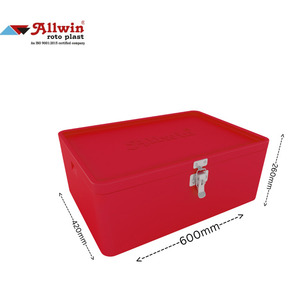 Allwin Red Rotomolded <b>Plastic</b> Cooler <b>Box</b> 600x420x260mm Stackable Outdoor Storage Container - Product Image 1