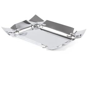 Plateau de service de forme arrondie, plateau de service pour thé et café, utilisation à domicile ou au bureau, aluminium, métal, poignée plaquée or, à prix abordable - Product Image 3