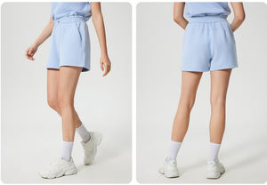 Shorts de sport taille haute pour femme, en Spandex/Polyester écologique, avec cordon de serrage, effet galbant fessier, élastique uni - Product Image 4