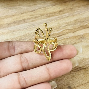 Anillos de Mariposa de Diseño Exclusivo, Anillo Bohemio de Latón para Mujer, Chapado en Oro de 18k, Joyería de Insectos Antigua, Anillo de Flor Bonito al por Mayor - Product Image 6