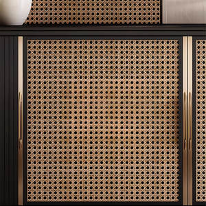 ตู้เก็บของแบบย้อนยุคพร้อมประตูสานหวายคอลเลกชันเฟอร์นิเจอร์วินเทจ - Product Image 5